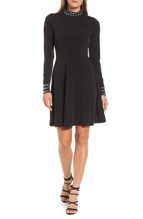 michael michael kors mock neck bell sleeve knit dress|Michael Kors shift dress.